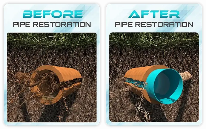 Before and After Pipe Restoration
